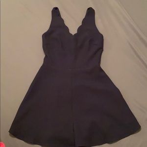 Navy Blue Surplice Romper